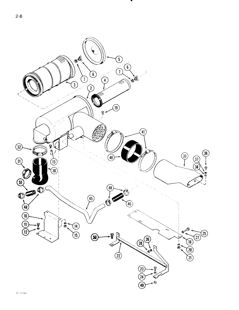 Схема запчастей Case IH 2096 - (2-008) - AIR INDUCTION SYSTEM, 6TA-590 ENGINE (02) - ENGINE