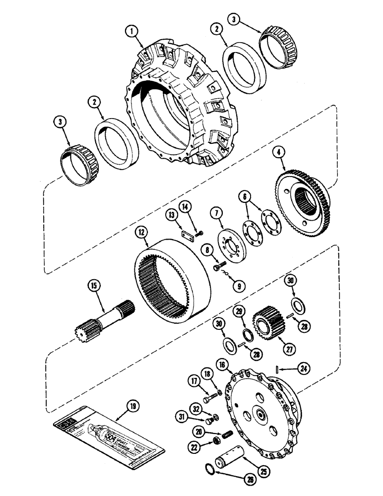 Схема запчастей Case IH 4890 - (6-196) - FRONT AXLE PLANETARY (06) - POWER TRAIN