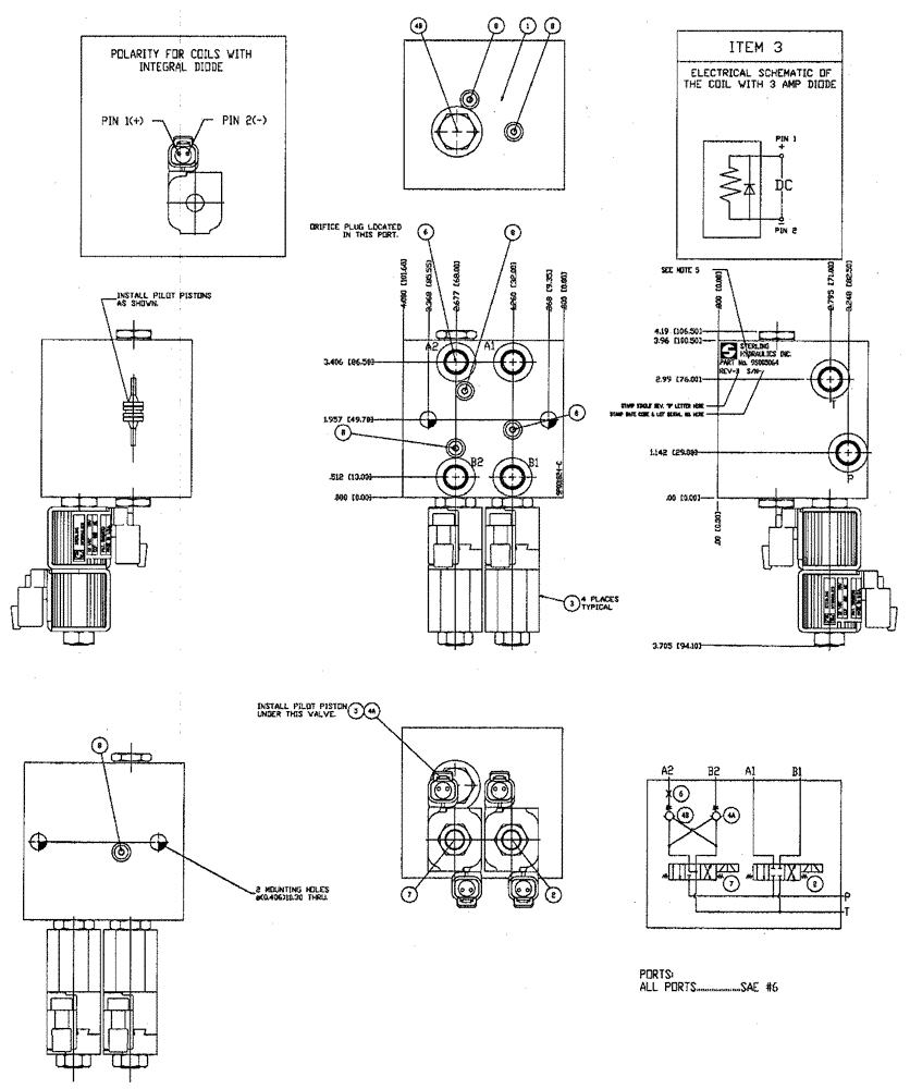 Схема запчастей Case IH SPX3320 - (06-005) - VALVE, 2-BANK W/O FITTINGS Hydraulic Plumbing