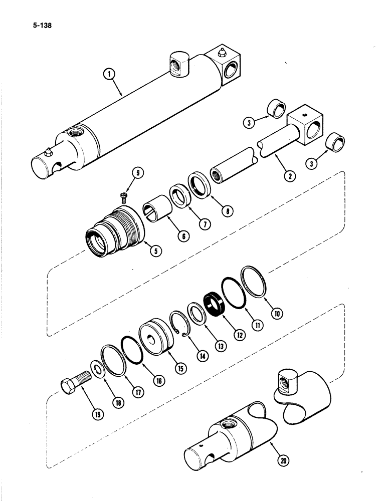 Схема запчастей Case IH 4894 - (5-138) - FRONT STEERING CYLINDER (05) - STEERING