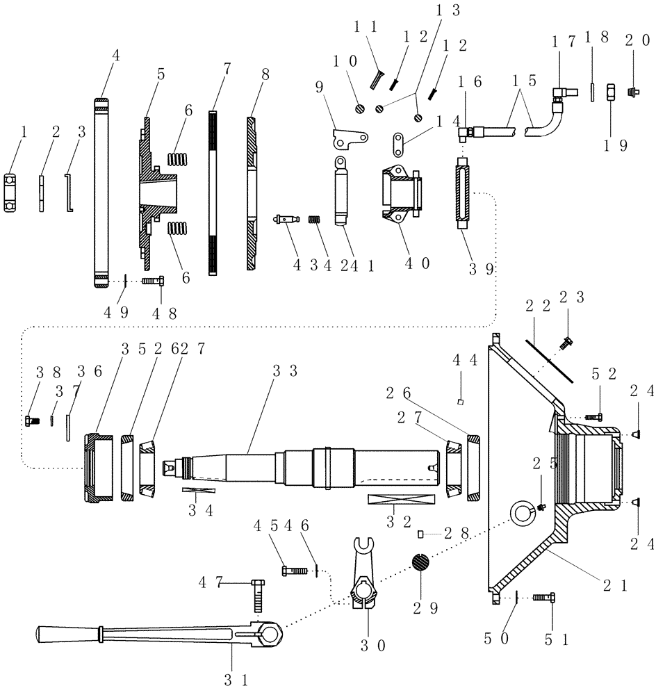 Схема запчастей Case IH PX85 - (02-14) - PTO CLUTCH (02) - ENGINE