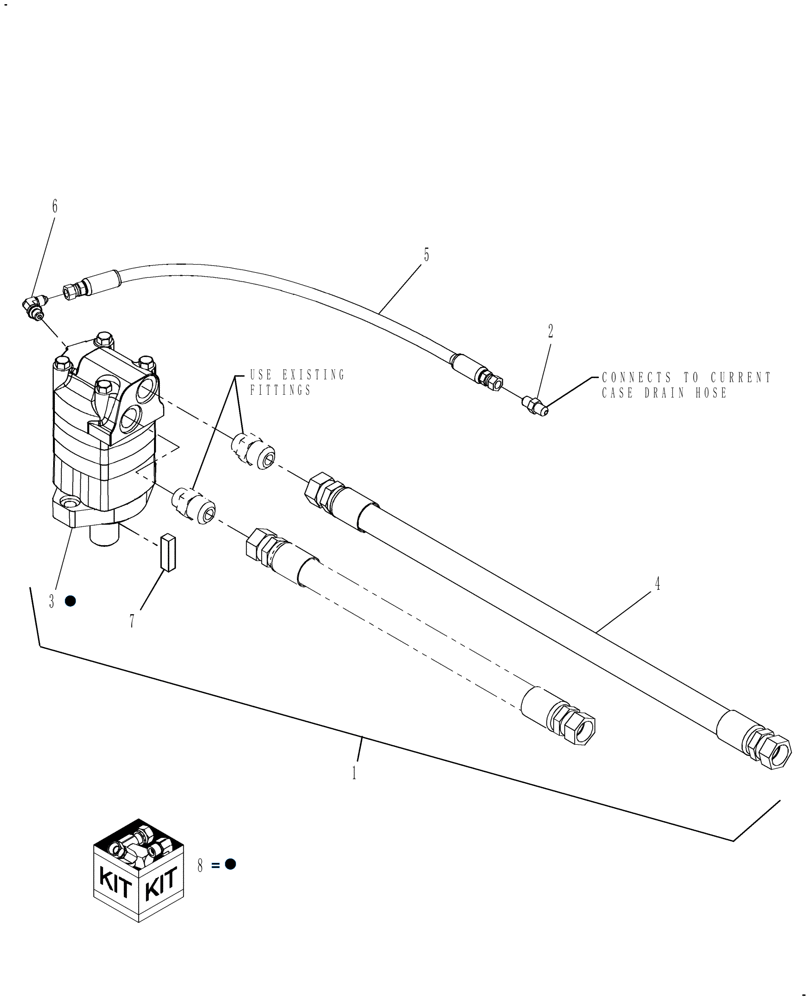 Схема запчастей Case IH DHX182 - (20.07.02[2]) - KIT, KNIFE DRIVE MOTOR REPLACEMENT (07) - HYDRAULICS