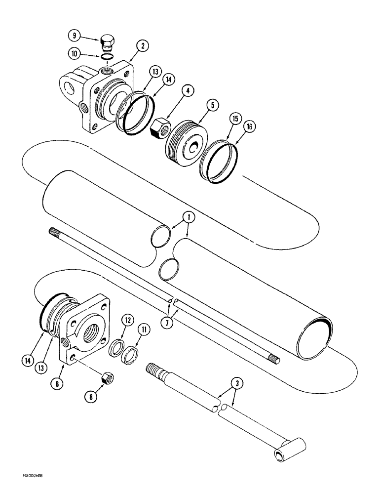 Схема запчастей Case IH 4300 - (8-052) - CYLINDER ASSEMBLY, 1285753C94 (08) - HYDRAULICS