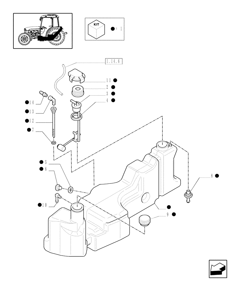 Схема запчастей Case IH JX1095C - (1.14.0[01]) - FUEL TANK - C5540 (02) - ENGINE EQUIPMENT