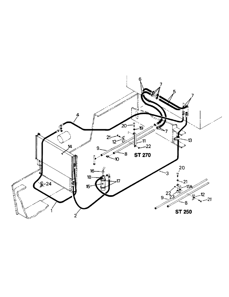 Схема запчастей Case IH ST225 - (03-06) - A/C AND HEATER PLUMBING, 3306 ENGINE, EARLY STYLE (03) - Climate Control