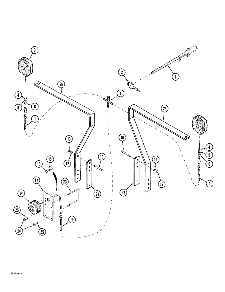 Схема запчастей Case IH 4300 - (4-004) - WIRING HARNESS AND LAMP MOUNTING, VERTICAL FOLD AND DOUBLE FOLD (04) - ELECTRICAL SYSTEMS