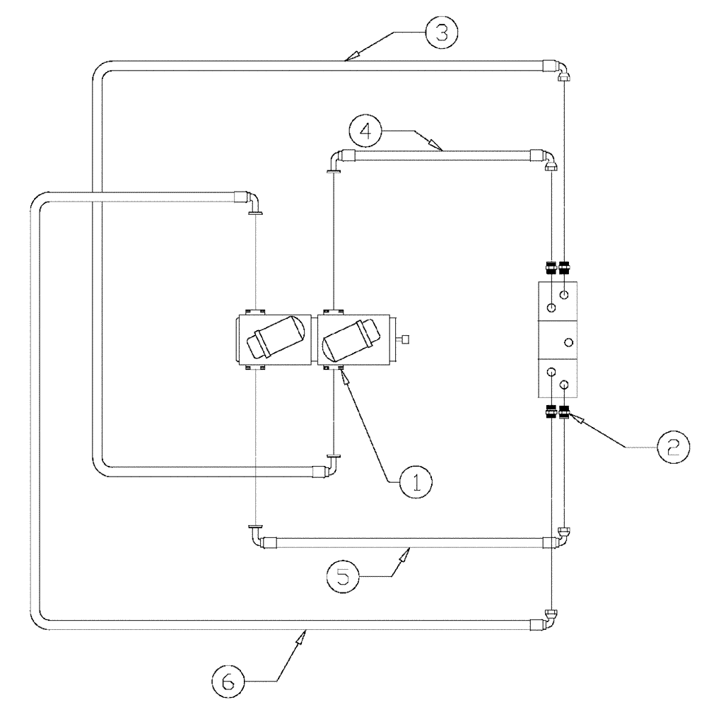 Схема запчастей Case IH 3185 - (06-018) - HYDROSTATIC PUMP TO SHIFT BLOCK Hydraulic Plumbing