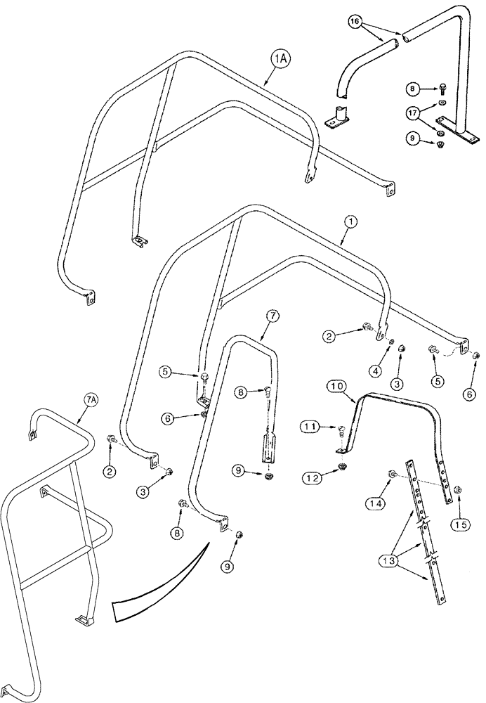 Схема запчастей Case IH 2366 - (09H-10) - HAND RAILS - DECK, SERVICE (12) - CHASSIS