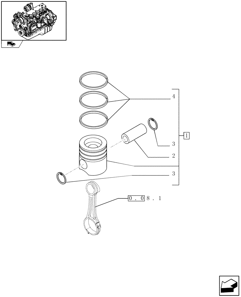 Схема запчастей Case IH F4HE9687S J100 - (0.08.2) - PISTON - ENGINE (2855250) 