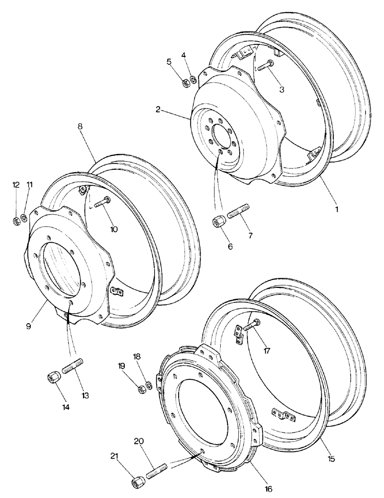 Схема запчастей Case IH 1290 - (T-04) - FRONT WHEELS AND BALLAST WEIGHTS, MFD TRACTORS (11) - WHEELS & WEIGHTS