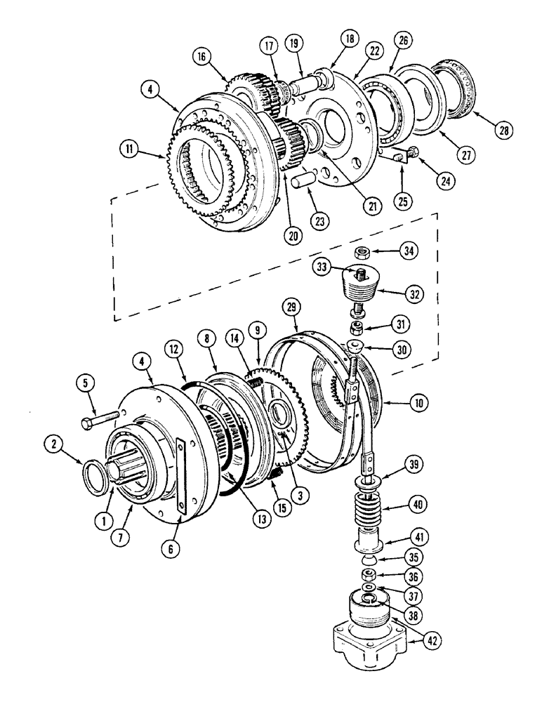 Схема запчастей Case IH 1494 - (6-208) - REAR PLANETARY ASSEMBLY, POWER SHIFT (06) - POWER TRAIN