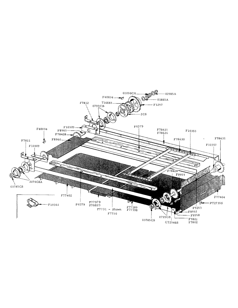 Схема запчастей Case IH 800 - (082) - CONVEYOR RAKE, STEEL CHAIN TYPE (60) - PRODUCT FEEDING