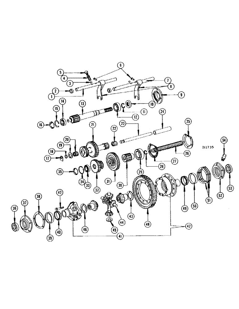 Схема запчастей Case IH 660 - (268) - TRANSMISSION, SHIFTER FORKS AND SHAFT 