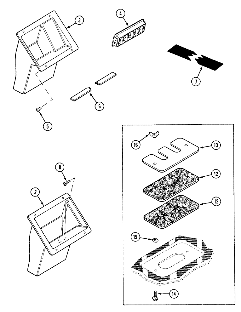 Схема запчастей Case IH 1494 - (9-468) - VENTILATION CONSOLE (09) - CHASSIS/ATTACHMENTS