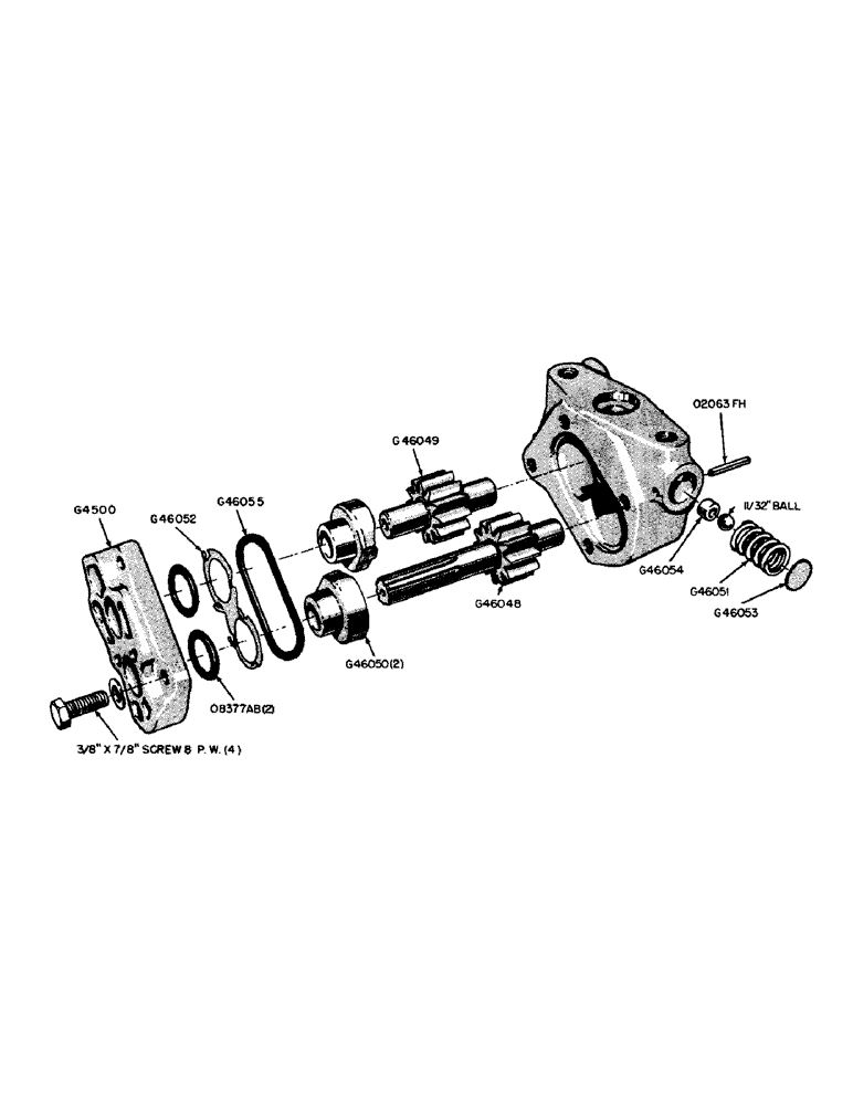 Схема запчастей Case IH 320 - (093) - PARTS FOR G13100 HYDRAULIC PUMP (08) - HYDRAULICS