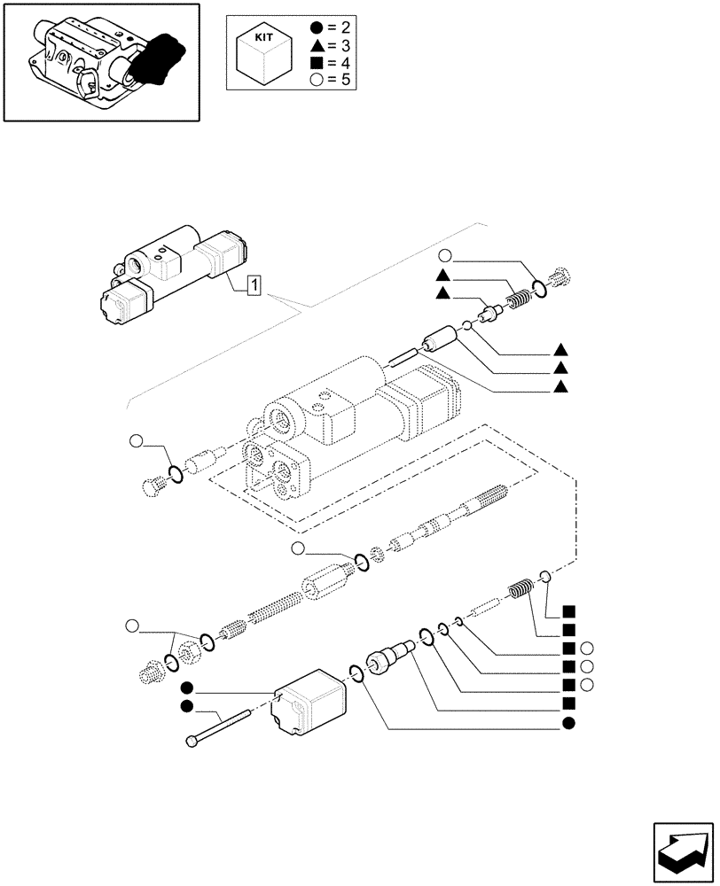 Схема запчастей Case IH JX1060C - (1.82.7/01A) - (VAR.126-127) ELECTRONIC LIFT - PARTS (07) - HYDRAULIC SYSTEM