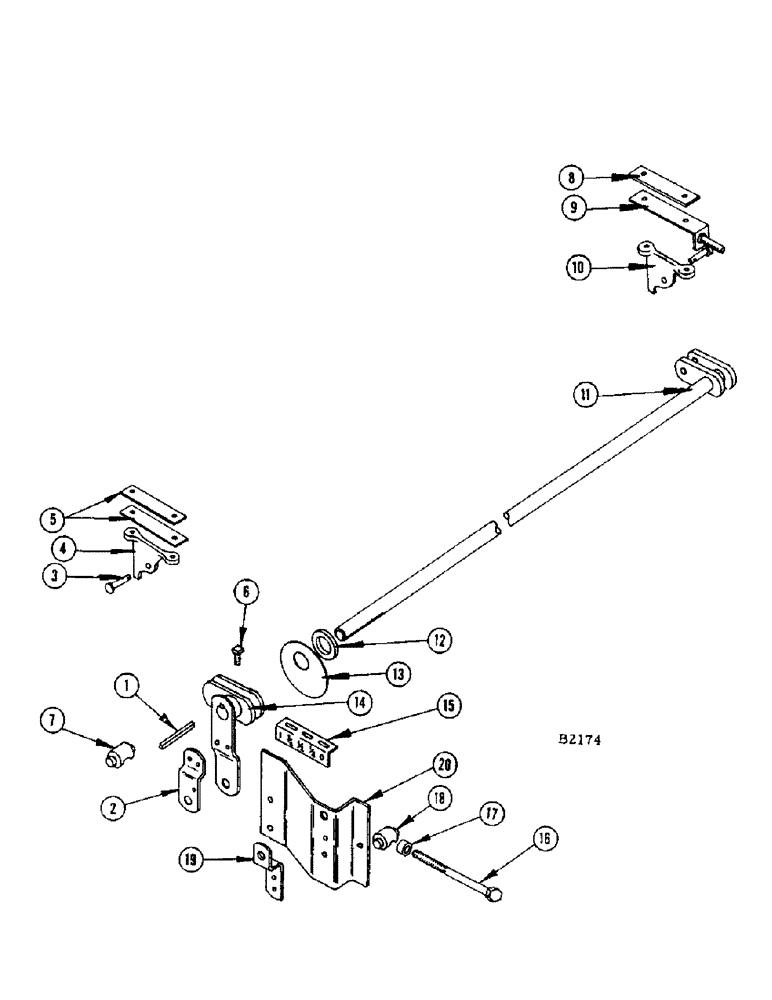 Схема запчастей Case IH 400 - (036) - CONCAVE ADJUSTING LINKAGE (66) - THRESHING