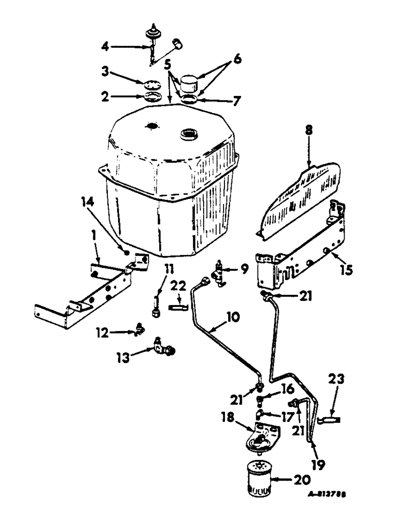 Схема запчастей Case IH 2444 - (E-07) - FUEL SYSTEM, FUEL TANK, SUPPORTS AND PIPING, DIESEL ENGINE TRACTORS (02) - FUEL SYSTEM