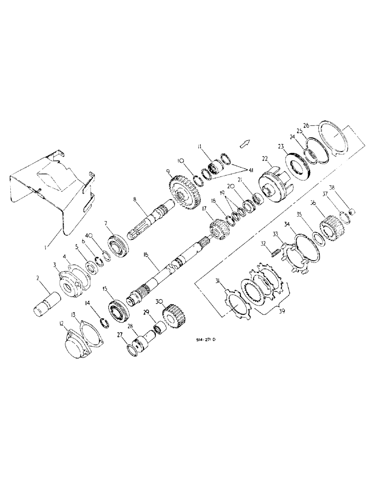 Схема запчастей Case IH 484 - (07-17) - DRIVE TRAIN, INDEPENDENT POWER TAKE-OFF, SINGLE SPEED, UPPER OUTPUT SHAFT W/ PROVISION FOR SIDE PTO (04) - Drive Train