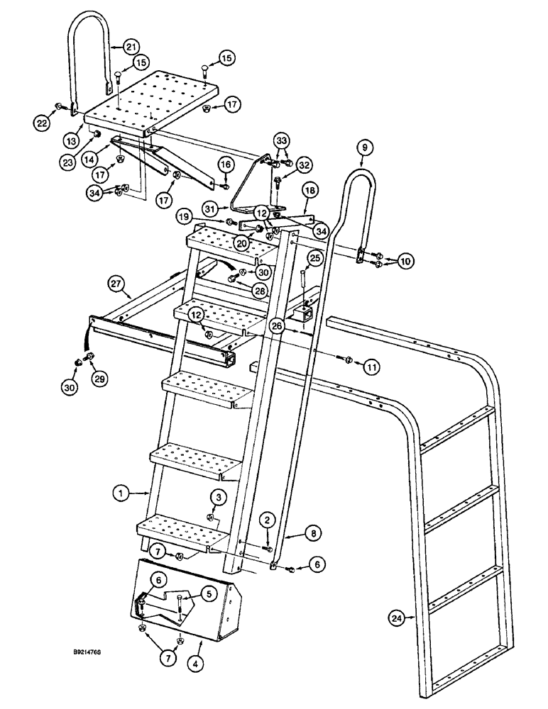 Схема запчастей Case IH 2055 - (9F-24) - STEPS AND LADDERS (12) - CHASSIS