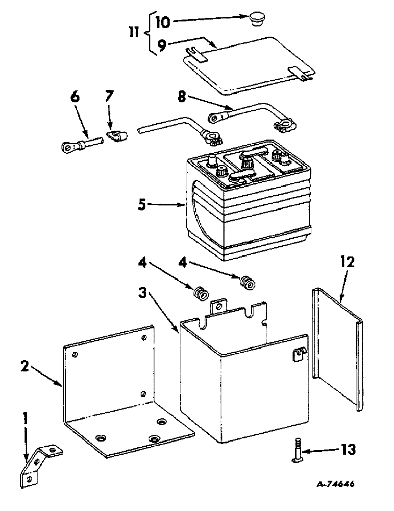 Схема запчастей Case IH 37 - (B-54) - WISCONSIN ENGINE ATTACHMENT ELECTRICAL SYSTEM, 6 VOLT 