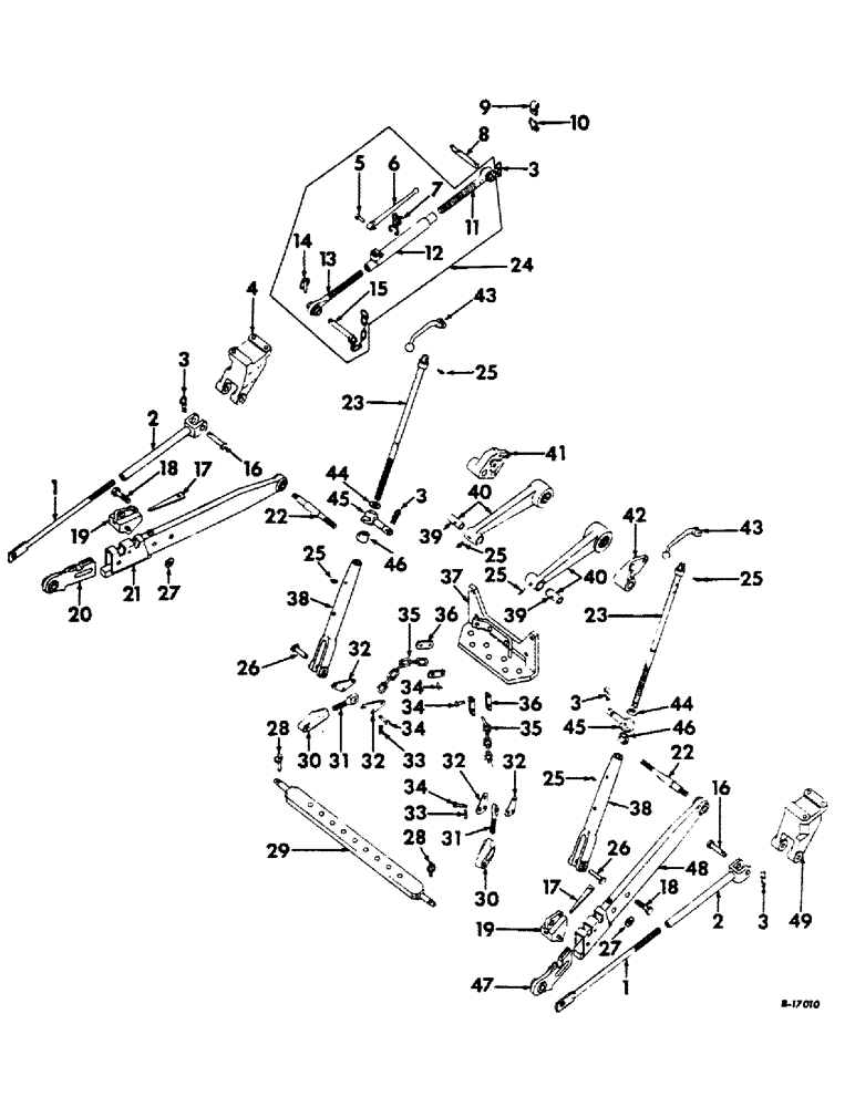 Схема запчастей Case IH 2504 - (255) - DRAWBAR AND HITCHES, THREE-POINT HITCH, CATEGORY II Drawbar & Hitches