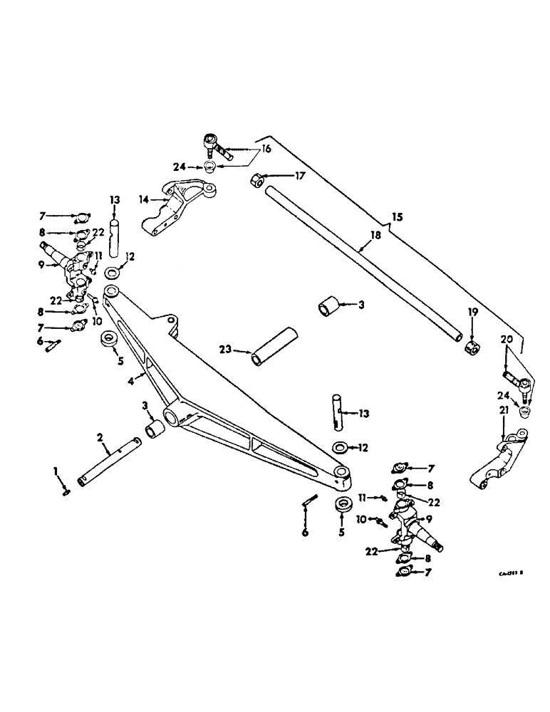 Схема запчастей Case IH 2400 - (14-07) - SUSPENSION, CAST I BEAM FRONT AXLE, INTERNATIONAL 2400 SERIES A TRACTORS Suspension