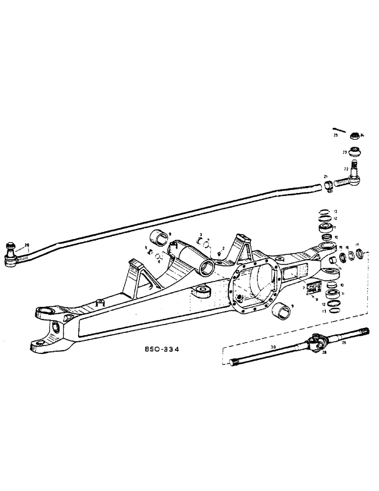 Схема запчастей Case IH 258 - (07-129) - AXLE HOUSING UNIVERSAL SHAFT, 4-WHEEL DRIVE (04) - Drive Train