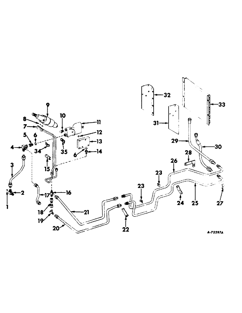 Схема запчастей Case IH 504 - (172) - STEERING MECHANISM, POWER STEERING, FARMALL TRACTORS WITH 1/2 INCH OD TUBING Steering Mechanism