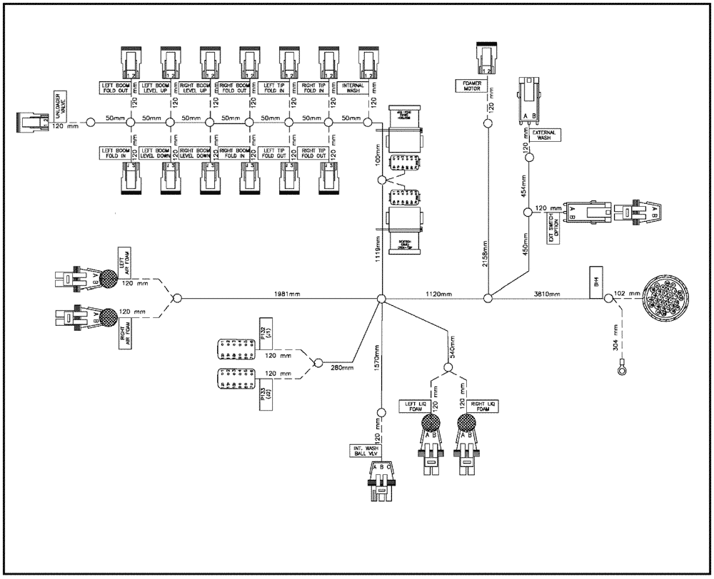 Схема запчастей Case IH 610 - (01-018) - HARNESS, HYDRAULIC CONTROL, "SERIAL # 21136 AND LATER " (06) - ELECTRICAL