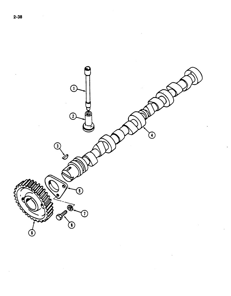 Схема запчастей Case IH 782 - (2-38) - CAMSHAFT AND RELATED PARTS, D358 DIESEL ENGINE (01) - ENGINE