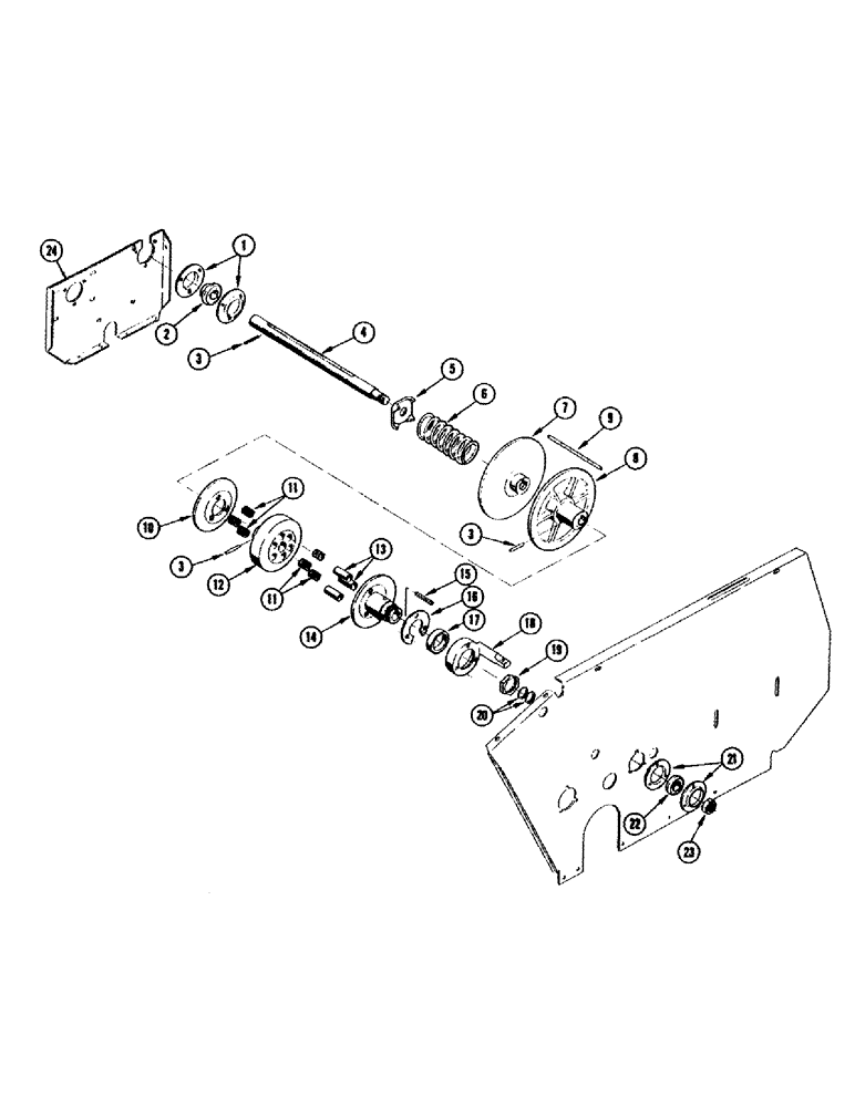 Схема запчастей Case IH 655 - (16) - FORWARD DRIVE SHAFT 