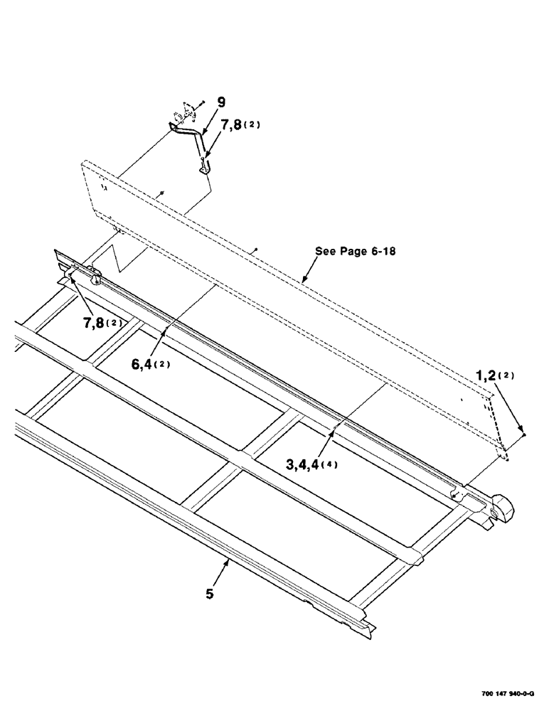 Схема запчастей Case IH 425 - (6-14) - DECK ASSEMBLY, RIGHT, 30 FOOT (58) - ATTACHMENTS/HEADERS