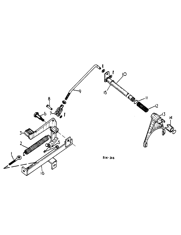 Схема запчастей Case IH 485 - (00D07) - DIFFERENTIAL LOCK, MACHINES FITTED W/CAB (04) - Drive Train