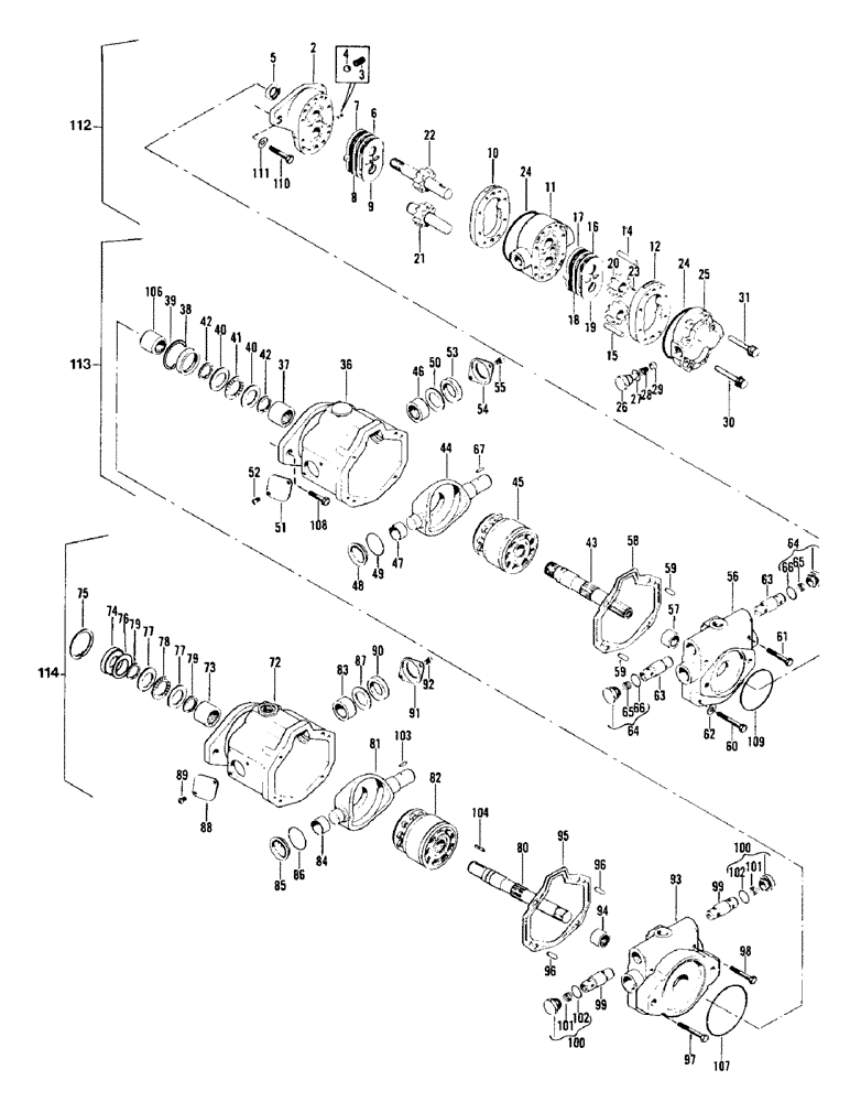 Схема запчастей Case IH 6000 - (6-02) - TRIPLE PUMP ASSEMBLY (06) - POWER TRAIN