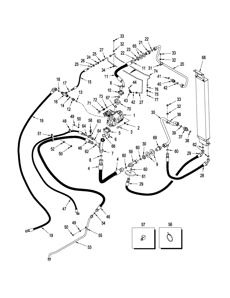 Схема запчастей Case IH STX450 - (08-44[02]) - HYDRAULICS - FAN DRIVE CIRCUITRY (08) - HYDRAULICS