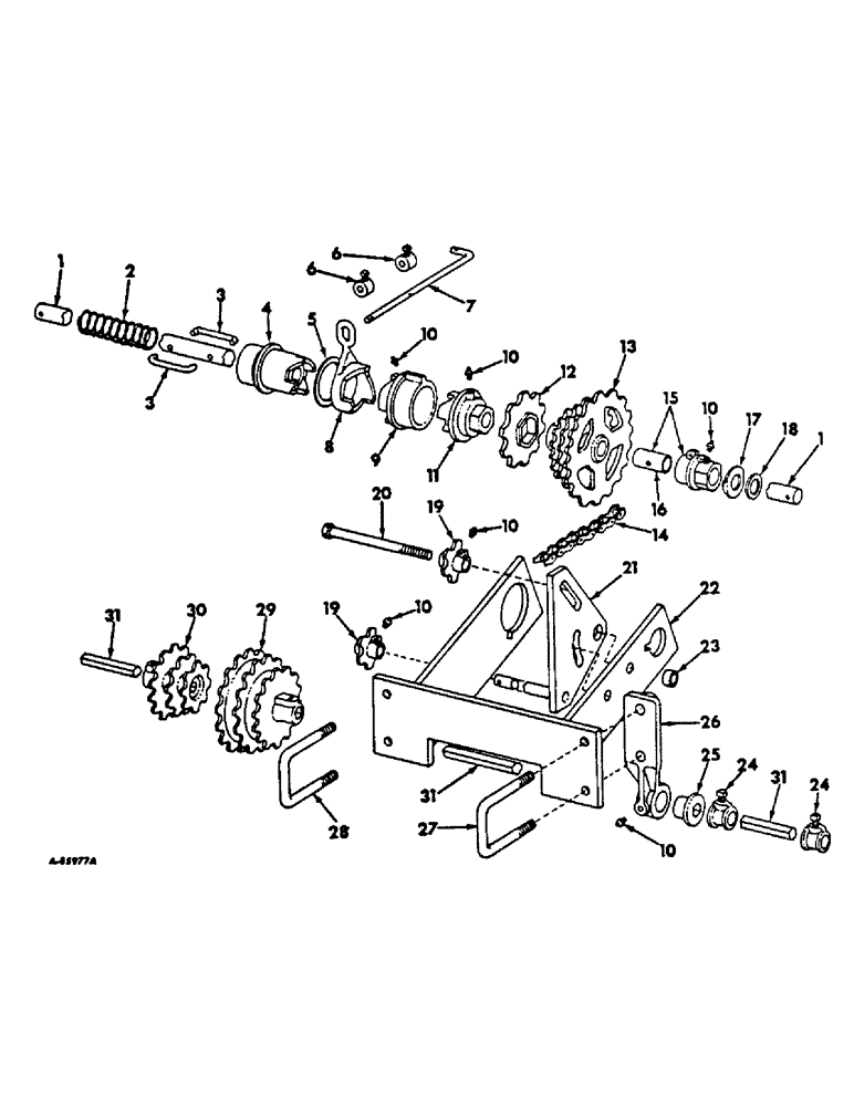 Схема запчастей Case IH 56-SERIES - (N-13) - DRIVE UNIT, FOR 6-ROW PLANTERS, MACHINES BUILT 1966 TO 1975 