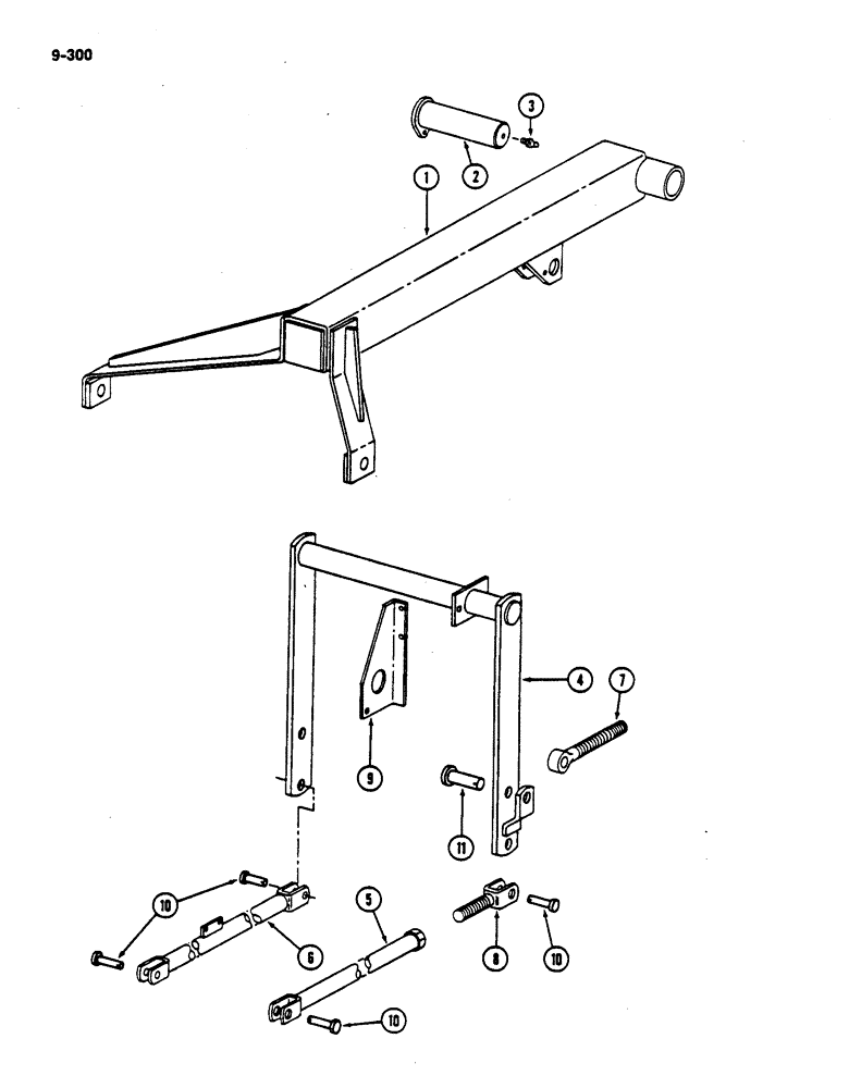 Схема запчастей Case IH 782 - (9-300) - DRUM LIFT ROCKSHAFT (09) - CHASSIS ATTACHMENTS