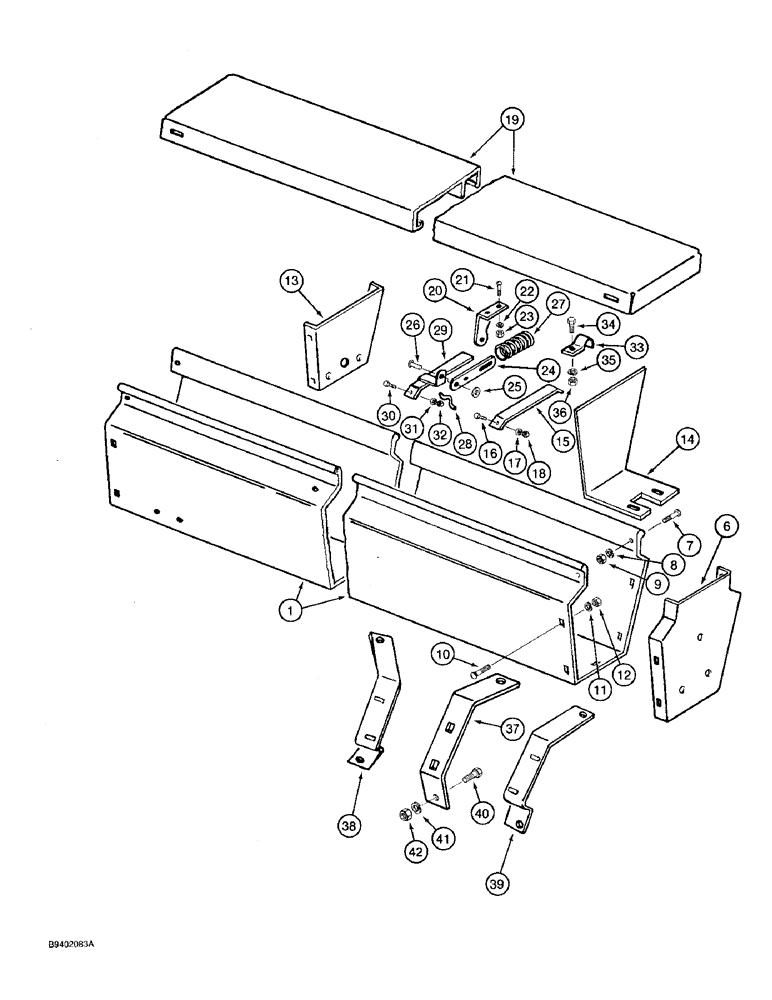 Схема запчастей Case IH 7100 - (9-046) - GRASS SEED ATTACHMENT, HOPPER, USED WITH 16 X 10 AND 18 X 8 INCH DRILL (09) - CHASSIS/ATTACHMENTS