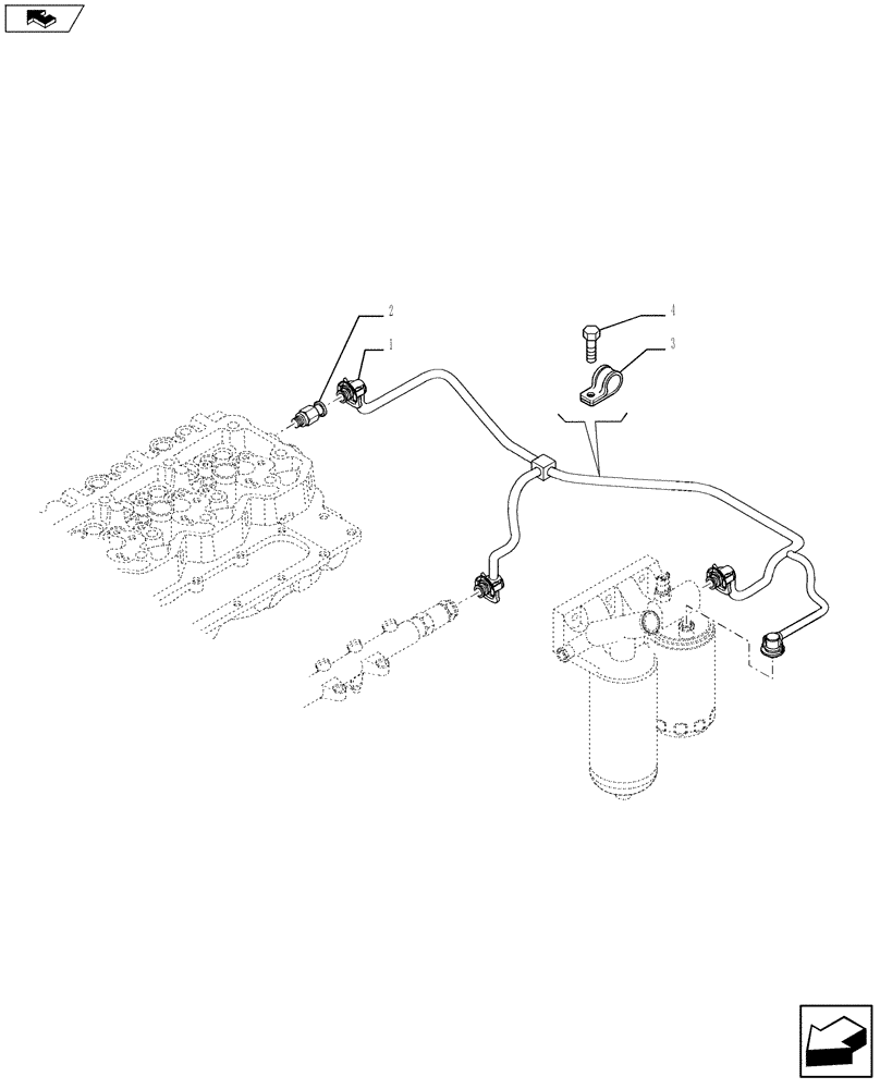 Схема запчастей Case IH F4DFE413A A003 - (10.218.05) - PIPING - FUEL (2859650) (10) - ENGINE