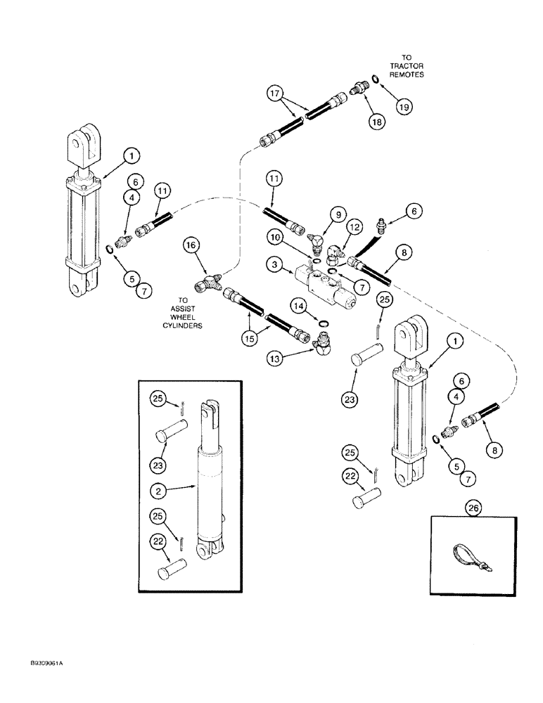 Схема запчастей Case IH 950 - (8-10) - ROW MARKER HYDRAULIC SYSTEM, 8 ROW NARROW AND 6 ROW (08) - HYDRAULICS