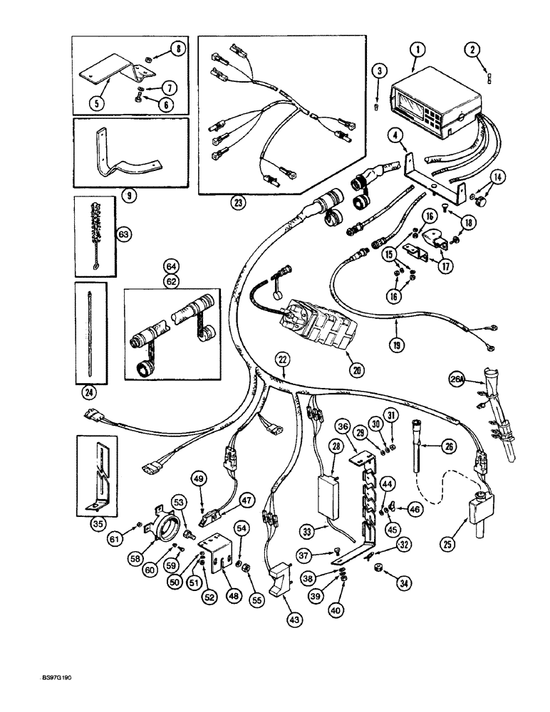 Схема запчастей Case IH 900 - (4-20) - EARLY RISER MONITOR SYSTEM, PRIOR TO MONITOR SERIAL NUMBER 1164-14050 CYCLO AIR & PLATE PLANTERS (04) - ELECTRICAL SYSTEMS