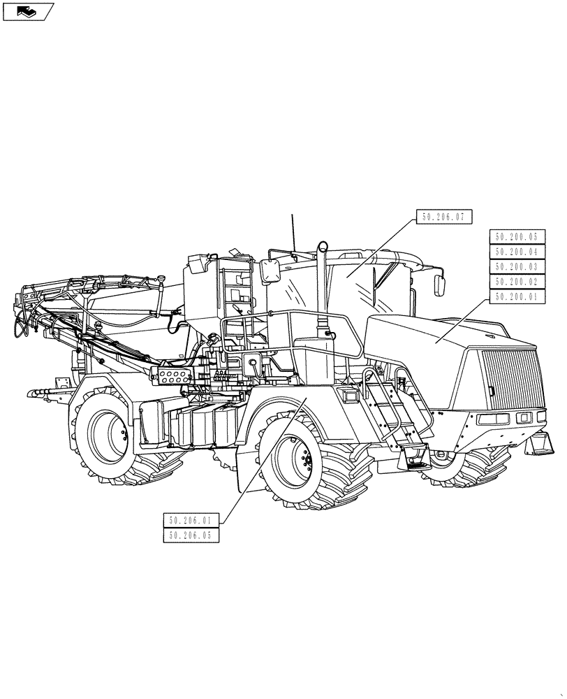 Схема запчастей Case IH TITAN 4030 - (50.000.00) - PICTORIAL INDEX - CAB CLIMATE CONTROL (50) - CAB CLIMATE CONTROL