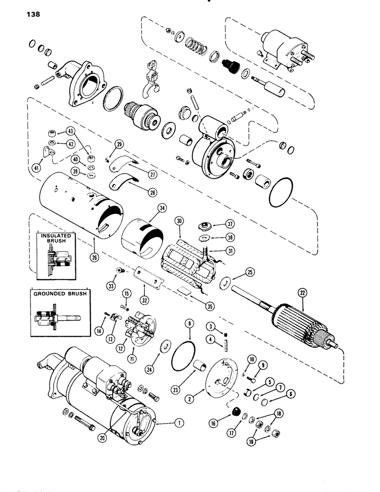 Схема запчастей Case IH 451BD - (138) - STARTING MOTOR, 24 VOLT (04) - ELECTRICAL SYSTEMS