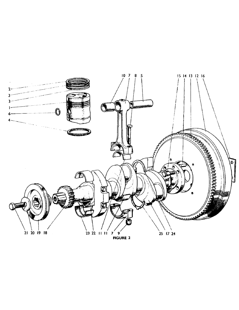 Схема запчастей Case IH 880UF - (06) - PISTONS, CONNECTING RODS, FLYWHEEL AND CRANKSHAFT (01) - ENGINE