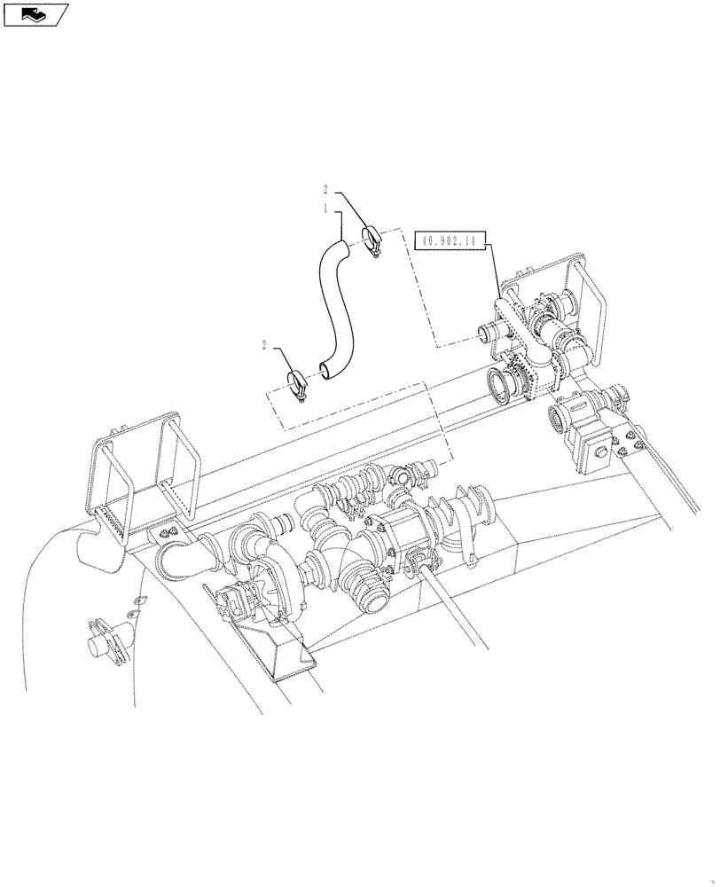 Схема запчастей Case IH 4430 - (40.902.13) - SUCTION FILL OPTION (40 ) - PLUMBING