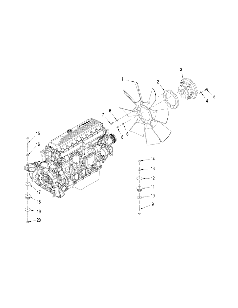 Схема запчастей Case IH STEIGER 485 - (02-17) - ENGINE MOUNTING AND ATTACHING PARTS, STEIGER 385 / 435 & 485 (02) - ENGINE