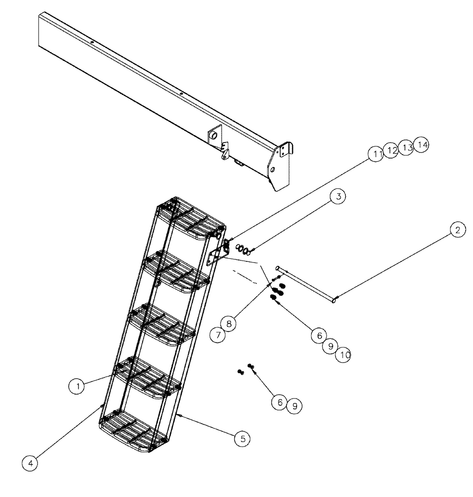 Схема запчастей Case IH SPX3200 - (04-009) - LADDER, ACCESS LH Suspension & Frame