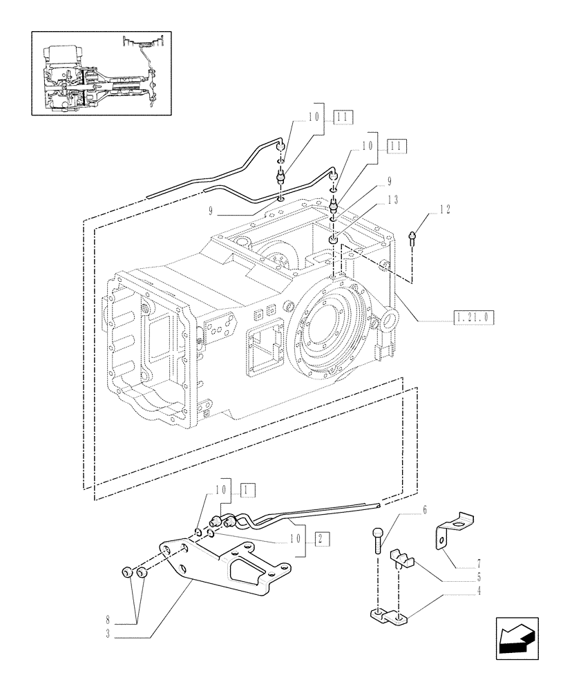 Схема запчастей Case IH MXU110 - (1.68.5) - BRAKE PIPING (05) - REAR AXLE