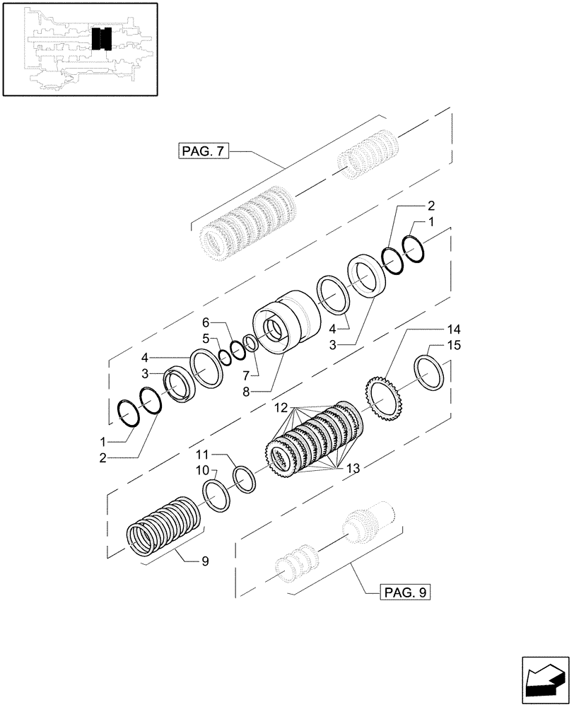 Схема запчастей Case IH MXU110 - (1.28.1/03[08]) - (VAR.129) 16X16 (SPS) GEARBOX - CLUTCH PLATE HOUSING (03) - TRANSMISSION